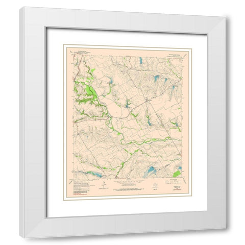 Avalon Texas Quad - USGS 1976 White Modern Wood Framed Art Print with Double Matting by USGS
