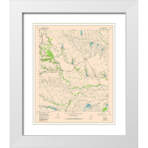 Avalon Texas Quad - USGS 1976 White Modern Wood Framed Art Print with Double Matting by USGS