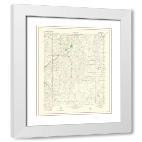 Back Texas Quad - USGS 1967 White Modern Wood Framed Art Print with Double Matting by USGS