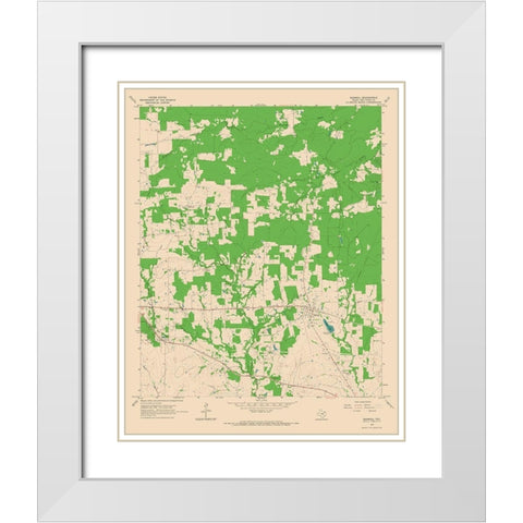 Bagwell Texas Quad - USGS 1964 White Modern Wood Framed Art Print with Double Matting by USGS
