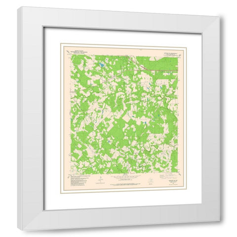 South West Bastrop Quad - USGS 1982 White Modern Wood Framed Art Print with Double Matting by USGS