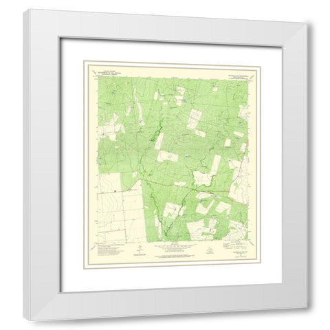 South West Batesville Texas Quad - USGS 1972 White Modern Wood Framed Art Print with Double Matting by USGS