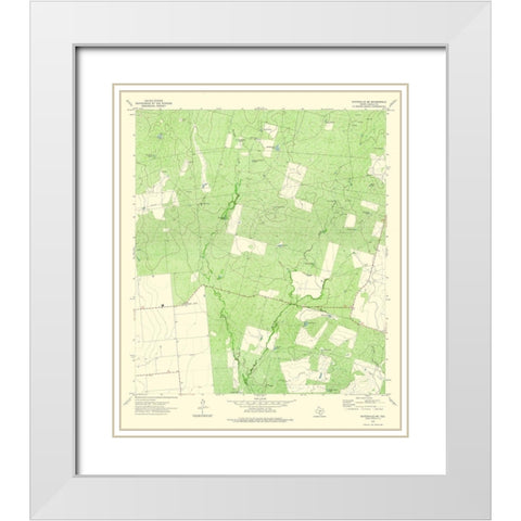 South West Batesville Texas Quad - USGS 1972 White Modern Wood Framed Art Print with Double Matting by USGS