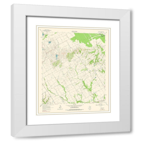 Bazette Texas Quad - USGS 1962 White Modern Wood Framed Art Print with Double Matting by USGS