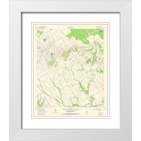 Bazette Texas Quad - USGS 1962 White Modern Wood Framed Art Print with Double Matting by USGS