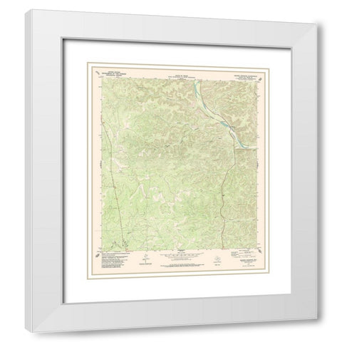 Bakers Crossing Texas Quad - USGS 1979 White Modern Wood Framed Art Print with Double Matting by USGS