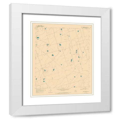 South East Benge Corner Texas Quad - USGS 1968 White Modern Wood Framed Art Print with Double Matting by USGS