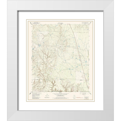 Bob Creek Texas Quad - USGS 1959 White Modern Wood Framed Art Print with Double Matting by USGS