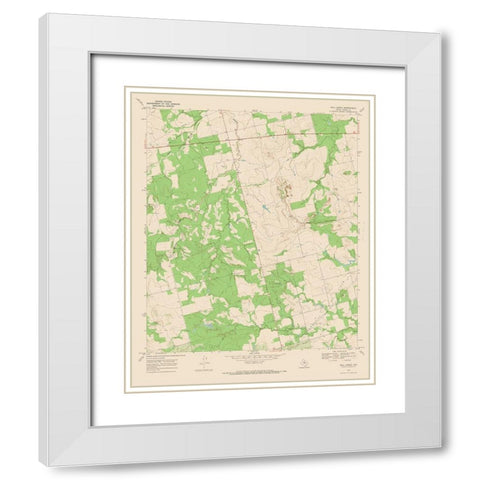 Bull Creek Texas Quad - USGS 1969 White Modern Wood Framed Art Print with Double Matting by USGS