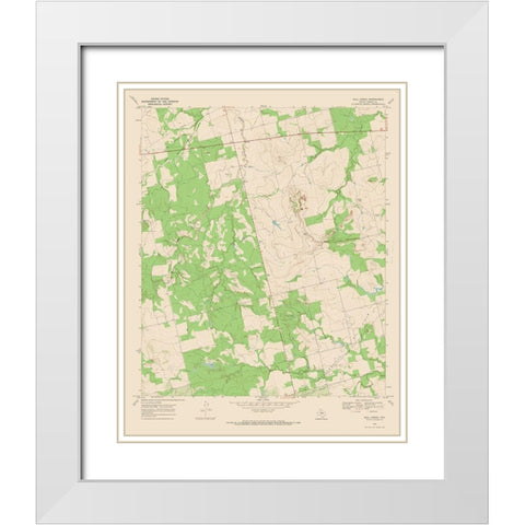 Bull Creek Texas Quad - USGS 1969 White Modern Wood Framed Art Print with Double Matting by USGS