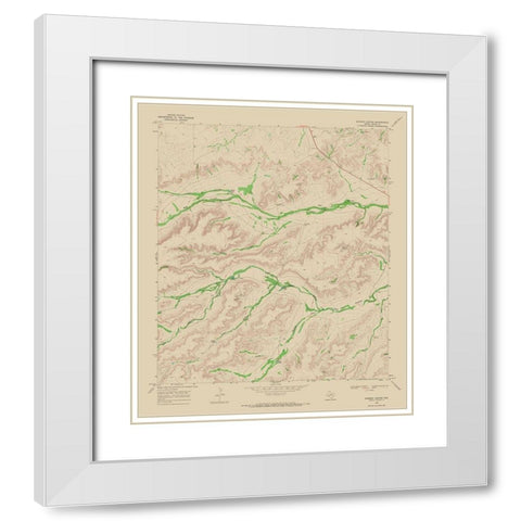 Busher Canyon Texas Quad - USGS 1968 White Modern Wood Framed Art Print with Double Matting by USGS