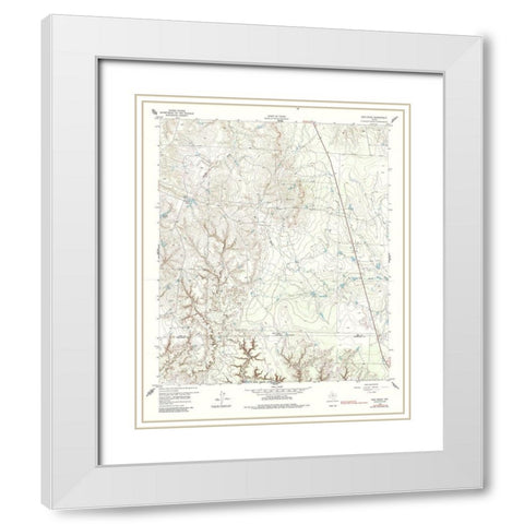 Bob Creek Texas Quad - USGS 1959 White Modern Wood Framed Art Print with Double Matting by USGS