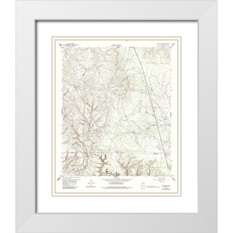 Bob Creek Texas Quad - USGS 1959 White Modern Wood Framed Art Print with Double Matting by USGS