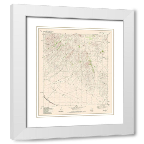 Burro Draw Texas Quad - USGS 1983 White Modern Wood Framed Art Print with Double Matting by USGS