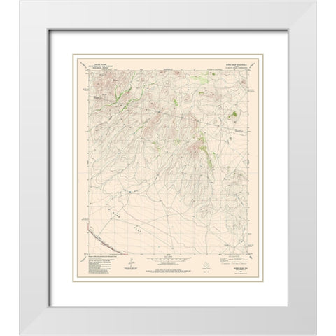 Burro Draw Texas Quad - USGS 1983 White Modern Wood Framed Art Print with Double Matting by USGS