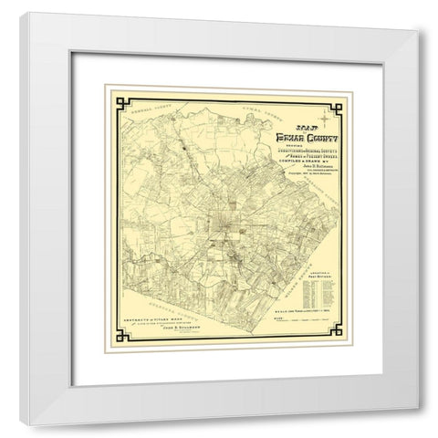 Bexar Texas Landowner - Rullmann 1897 White Modern Wood Framed Art Print with Double Matting by Rullmann