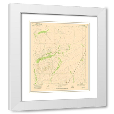 South West Belding Texas Quad - USGS 1970 White Modern Wood Framed Art Print with Double Matting by USGS