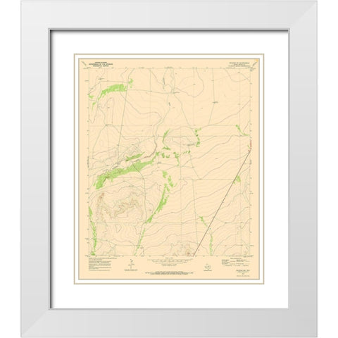 South West Belding Texas Quad - USGS 1970 White Modern Wood Framed Art Print with Double Matting by USGS