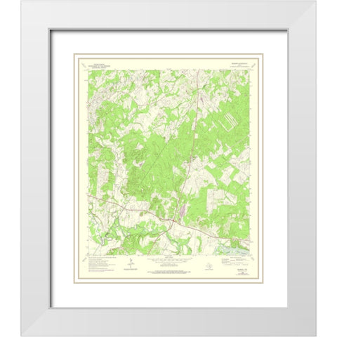 Belmont Texas Quad - USGS 1964 White Modern Wood Framed Art Print with Double Matting by USGS