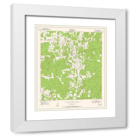 Berea Texas Quad - USGS 1951 White Modern Wood Framed Art Print with Double Matting by USGS