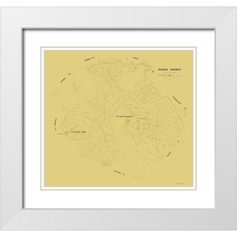Bexar County Texas - Klappenbach 1871 White Modern Wood Framed Art Print with Double Matting by Klappenbach