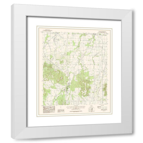 Buffalo Gap Texas Quad - USGS 1984 White Modern Wood Framed Art Print with Double Matting by USGS
