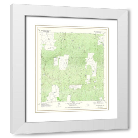 Beef Hollow Creek Texas Quad - USGS 1972 White Modern Wood Framed Art Print with Double Matting by USGS