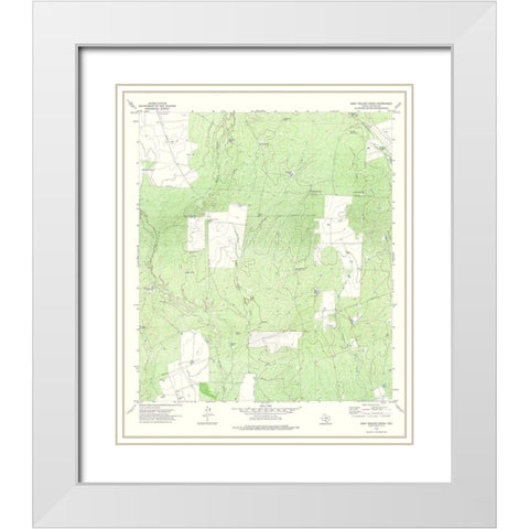 Beef Hollow Creek Texas Quad - USGS 1972 White Modern Wood Framed Art Print with Double Matting by USGS