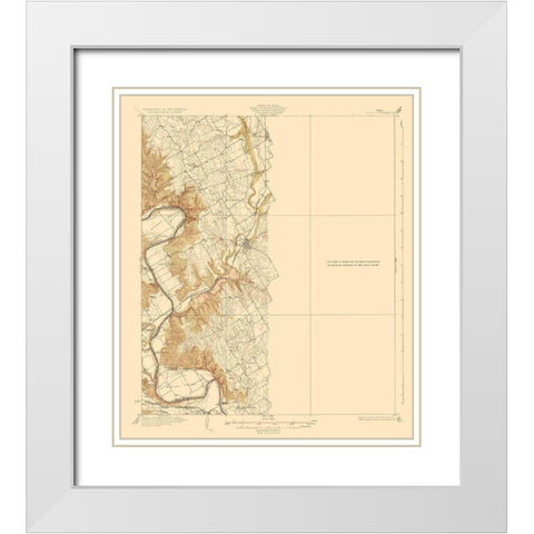 Blum Texas Quad - USGS 1889 White Modern Wood Framed Art Print with Double Matting by USGS