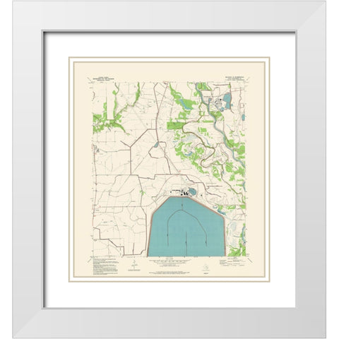 South East Blessing Texas Quad - USGS 1954 White Modern Wood Framed Art Print with Double Matting by USGS