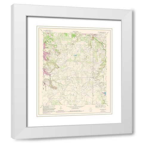 Buck Mountain Texas Quad - USGS 1961 White Modern Wood Framed Art Print with Double Matting by USGS