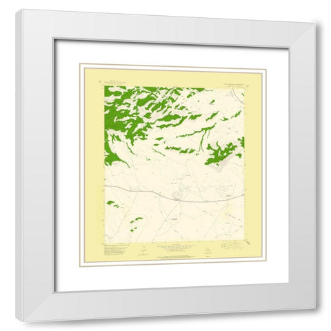 Blue Mountain Texas Quad - USGS 1978 White Modern Wood Framed Art Print with Double Matting by USGS