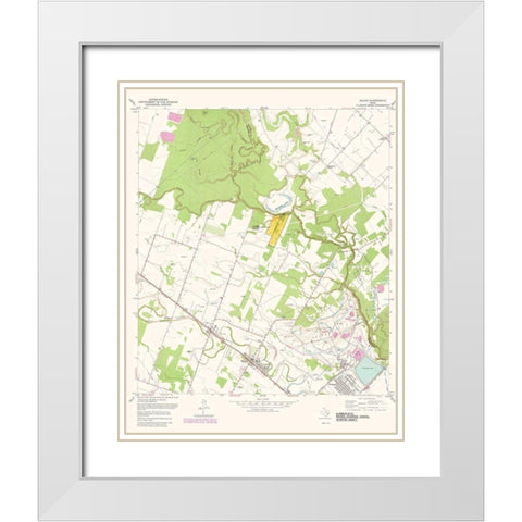 Boling Texas Quad - USGS 1981 White Modern Wood Framed Art Print with Double Matting by USGS