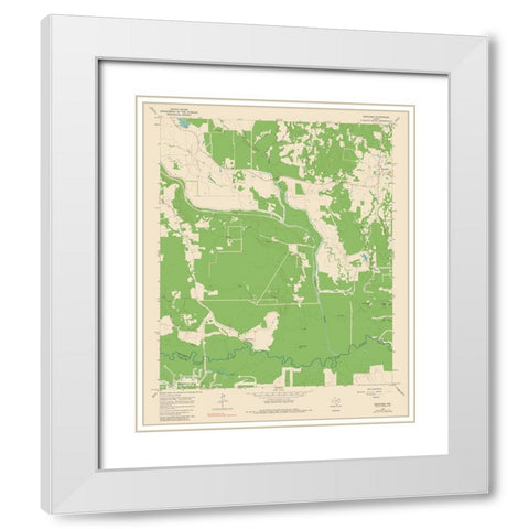 Boxelder Texas Quad - USGS 1965 White Modern Wood Framed Art Print with Double Matting by USGS