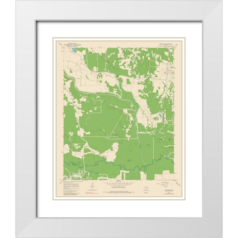 Boxelder Texas Quad - USGS 1965 White Modern Wood Framed Art Print with Double Matting by USGS