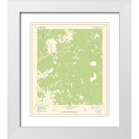 Burr Oak Creek Texas Quad - USGS 1970 White Modern Wood Framed Art Print with Double Matting by USGS