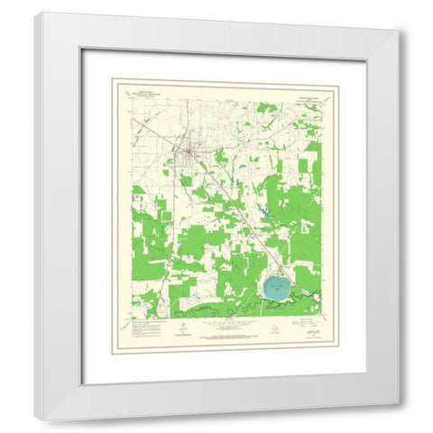 Bogata Texas Quad - USGS 1964 White Modern Wood Framed Art Print with Double Matting by USGS