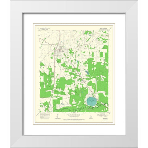 Bogata Texas Quad - USGS 1964 White Modern Wood Framed Art Print with Double Matting by USGS