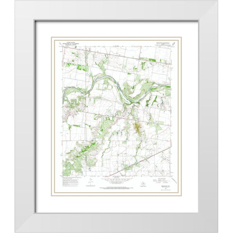 Bomarton Texas Quad - USGS 1966 White Modern Wood Framed Art Print with Double Matting by USGS