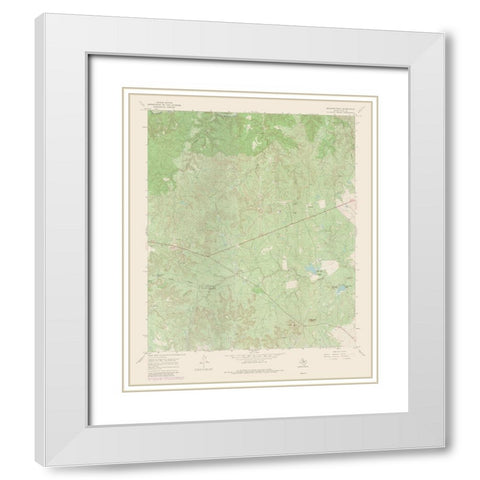 Buzzard Peak Texas Quad - USGS 1967 White Modern Wood Framed Art Print with Double Matting by USGS