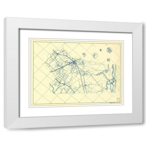 Brazoria Texas Highway - 1936 White Modern Wood Framed Art Print with Double Matting by Unknown