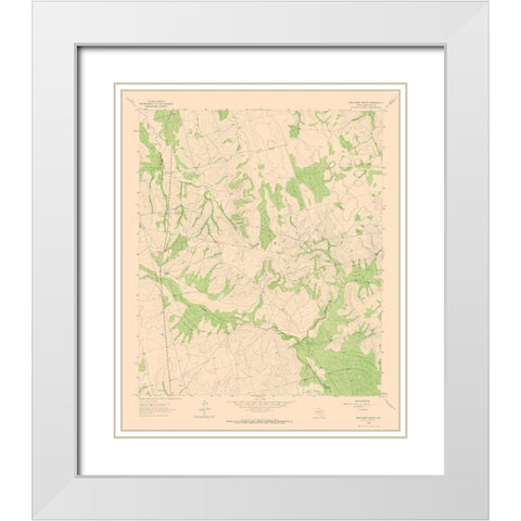 Ballinger Ranch Texas Quad - USGS 1963 White Modern Wood Framed Art Print with Double Matting by USGS