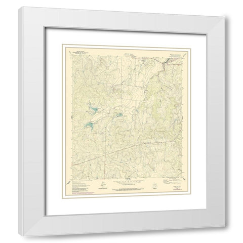 South West Brady Texas Quad - USGS 1963 White Modern Wood Framed Art Print with Double Matting by USGS