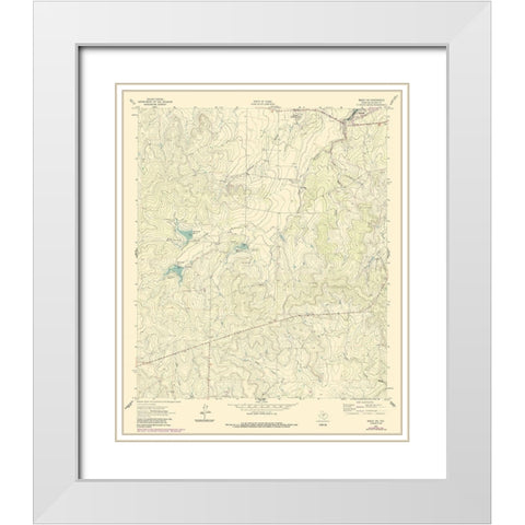 South West Brady Texas Quad - USGS 1963 White Modern Wood Framed Art Print with Double Matting by USGS