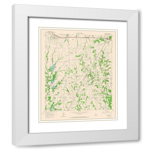 Brashear Texas Quad - USGS 1962 White Modern Wood Framed Art Print with Double Matting by USGS