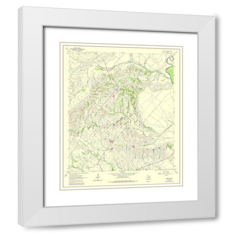 Bristol Texas Quad - USGS 1962 White Modern Wood Framed Art Print with Double Matting by USGS