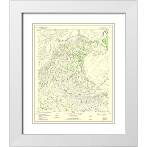 Bristol Texas Quad - USGS 1962 White Modern Wood Framed Art Print with Double Matting by USGS
