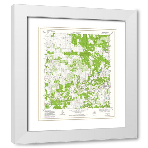 Bryson Texas Quad - USGS 1964 White Modern Wood Framed Art Print with Double Matting by USGS