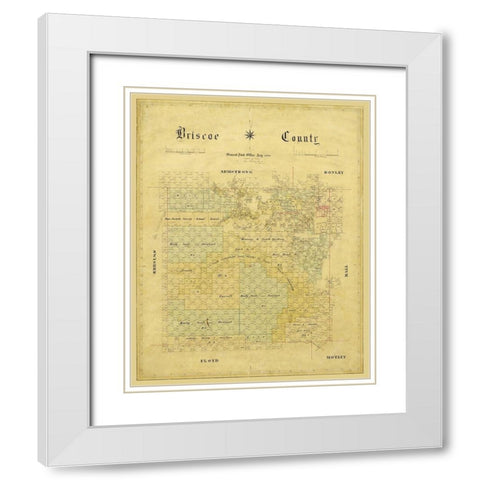 Briscoe County Texas - 1881 White Modern Wood Framed Art Print with Double Matting by Unknown