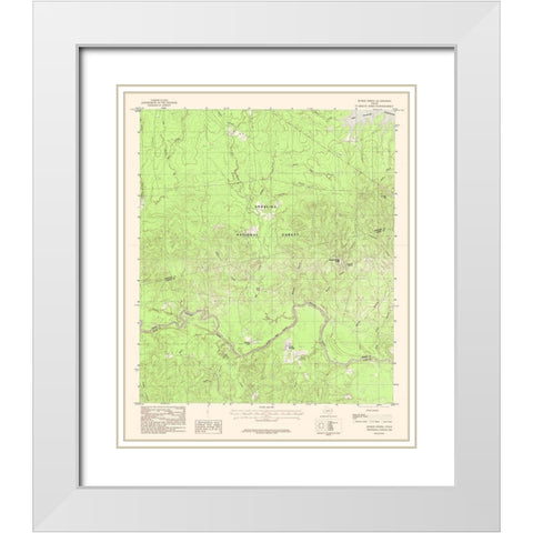 Boykin Spring Texas Quad - USGS 1984 White Modern Wood Framed Art Print with Double Matting by USGS